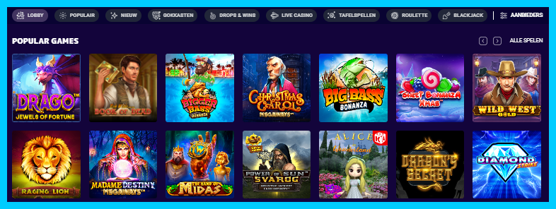 image of offered games on SpinSpirit website